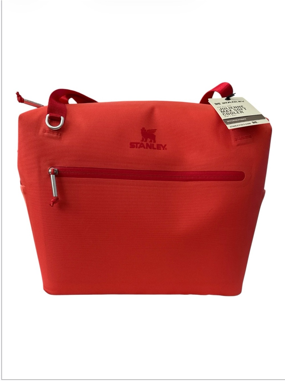 Stanley Red Insulated Tote Cooler with Front Zip Pocket